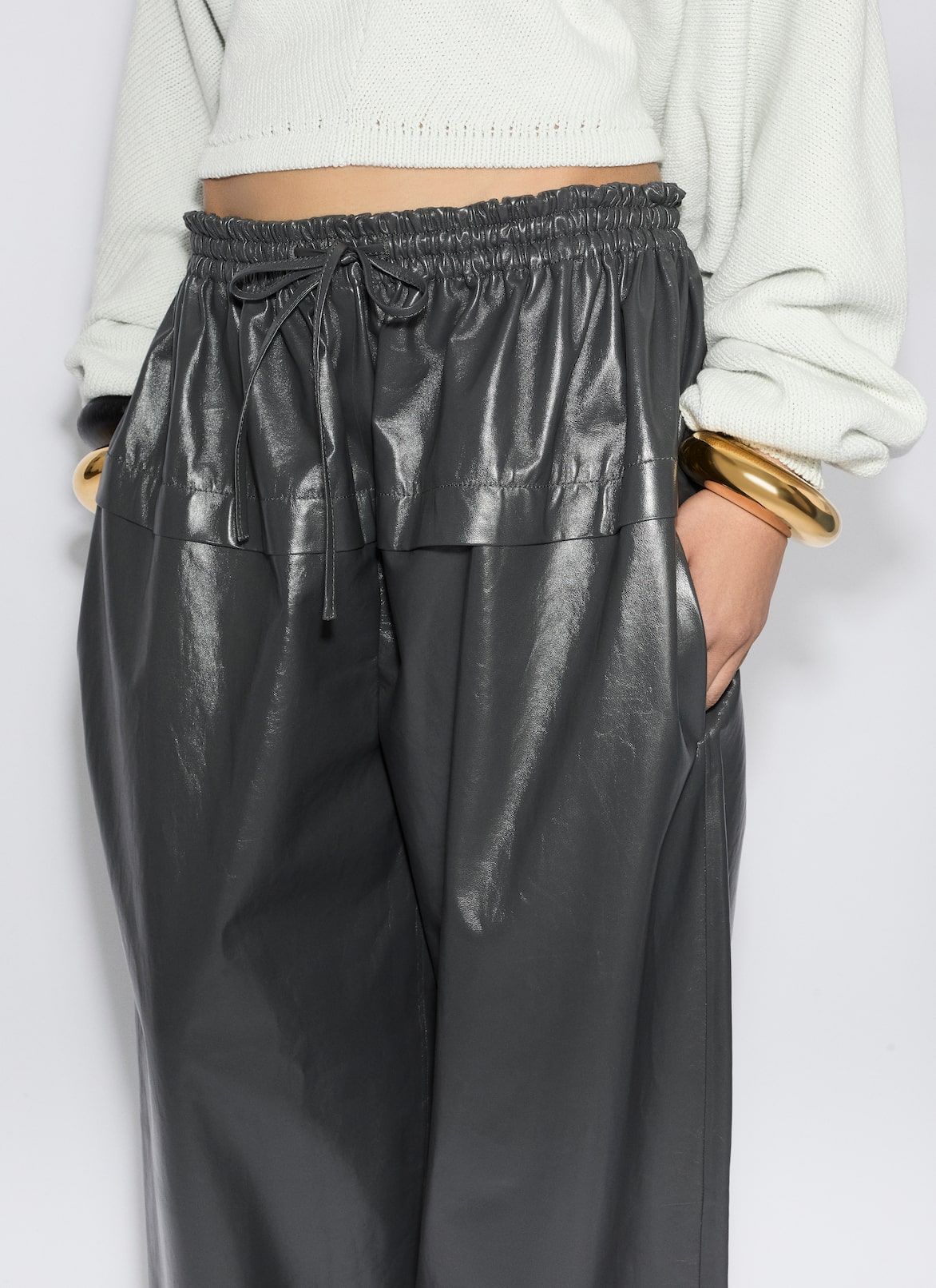 PEPLUM PANTS ALAÏA ANTHRACITE PEPLUM PANTS